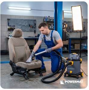 Odkurzacz przemysłowy Powermat 20L 2000W do kurzu wody tapicerki 4 końcówki 2 rury 3L 16