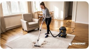 Odkurzacz przemysłowy Powermat 20L 2000W do kurzu wody tapicerki 4 końcówki 2 rury 3L 2