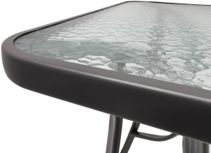vidaXL Stół ogrodowy Majorka Trio 150x80 cm czarny metalowy prostokątny 8-osobowy 3