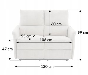 Kontrasto Fotel rozkładany dwuosobowy TIMO DUO 130x90x99 cm szenil beżowy 8