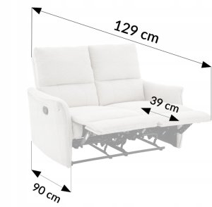 Kontrasto Fotel rozkładany dwuosobowy TIMO DUO 130x90x99 cm szenil beżowy 9
