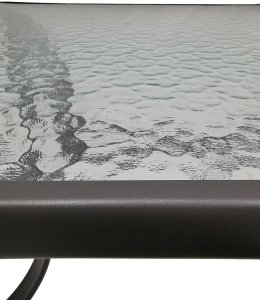 Kontrasto Stół ogrodowy Majorka Trio 120x70 cm czarny szklany blat metalowy 6-osobowy 3