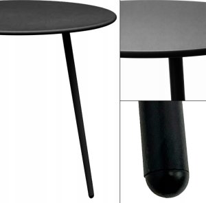 Kontrasto Stół ogrodowy DOMO fi80 72 cm czarny metalowy okrągły na taras balkon 3