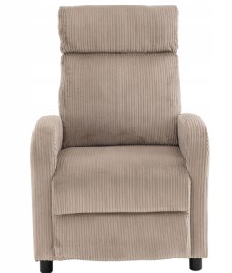 Kontrasto Fotel rozkładany LUCAS FW102 sztruks taupe recliner z podnóżkiem wypoczynkowy 14