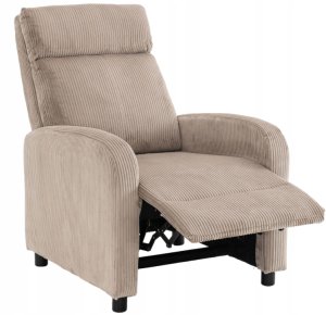 Kontrasto Fotel rozkładany LUCAS FW102 sztruks taupe recliner z podnóżkiem wypoczynkowy 15
