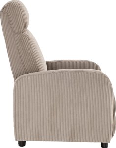 Kontrasto Fotel rozkładany LUCAS FW102 sztruks taupe recliner z podnóżkiem wypoczynkowy 6