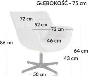 Kontrasto Fotel obrotowy NEXO 360 tapicerowany ciemnoszary do salonu i gabinetu 7