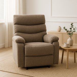 Kontrasto Fotel rozkładany VERA szenil taupe recliner z podnóżkiem wypoczynkowy 6
