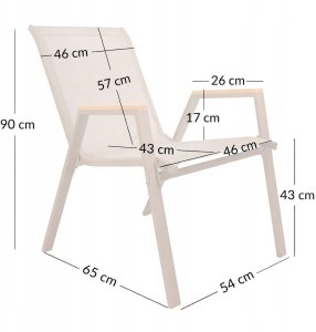 Kontrasto Krzesło ogrodowe POLA taupe metalowe na taras balkon stal textilene 2