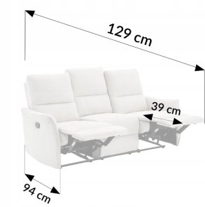 Kontrasto Sofa fotel rozkładany TIMO TRIO 177 cm szenil brązowy 3-osobowa 12