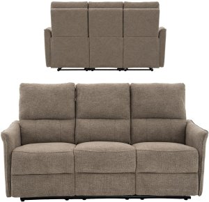 Kontrasto Sofa fotel rozkładany TIMO TRIO 177 cm szenil brązowy 3-osobowa 2