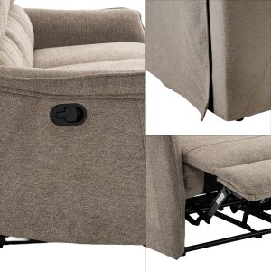 Kontrasto Sofa fotel rozkładany TIMO TRIO 177 cm szenil brązowy 3-osobowa 5