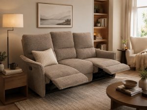 Kontrasto Sofa fotel rozkładany TIMO TRIO 177 cm szenil brązowy 3-osobowa 10
