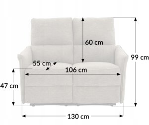 Kontrasto Sofa fotel rozkładany TIMO DUO 130 cm szenil brązowy 2-osobowa 3
