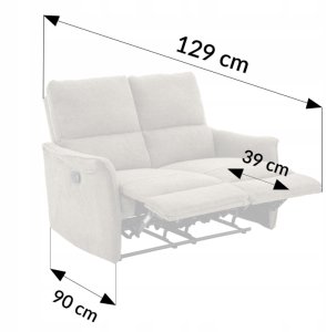 Kontrasto Sofa fotel rozkładany TIMO DUO 130 cm szenil brązowy 2-osobowa 4