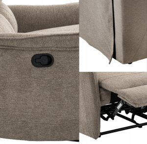 Kontrasto Sofa fotel rozkładany TIMO DUO 130 cm szenil brązowy 2-osobowa 7