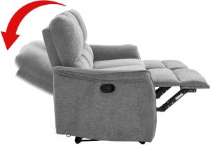 Kontrasto Sofa fotel rozkładany TIMO TRIO 177 cm szenil szary 3-osobowa 4
