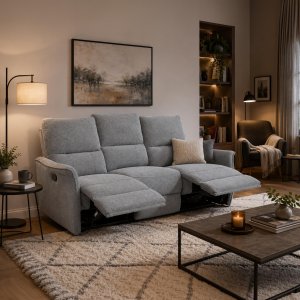 Kontrasto Sofa fotel rozkładany TIMO TRIO 177 cm szenil szary 3-osobowa 9
