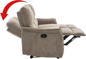Kontrasto Sofa fotel rozkładany TIMO TRIO 177 cm szenil beżowy 3-osobowa 4