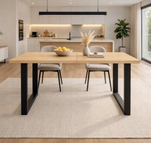 Kontrasto Stół rozkładany Artur 120-160x80 cm jasny dąb prostokątny do jadalni i salonu 3