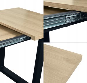 Kontrasto Stół rozkładany Artur 120-160x80 cm jasny dąb prostokątny do jadalni i salonu 6