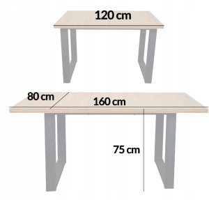 Kontrasto Stół rozkładany Artur 120-160x80 cm dąb prostokątny do jadalni i salonu 4