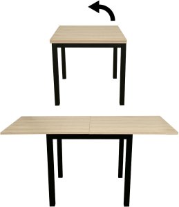 Kontrasto Stół rozkładany Alex 80-160x80 cm jasny dąb do jadalni i salonu 2