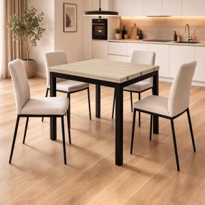 Kontrasto Stół rozkładany Alex 80-160x80 cm jasny dąb do jadalni i salonu 5