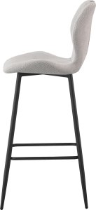 Kontrasto Hoker barowy Aria 3D 107 cm tapicerowany beżowy stelaż czarny metal 3