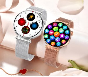 Smartwatch Lazird Damski zegarek EKG BMI rozmowy AMOLED 466x466 złoty 6