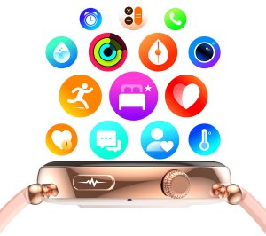 Smartwatch Lazird Damski zegarek EKG BMI rozmowy AMOLED 466x466 złoty 8