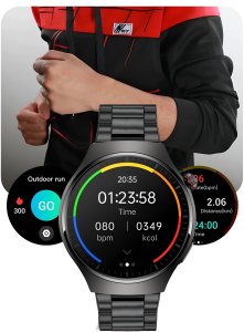 Smartwatch Lazird EKG AMOLED CIŚNIENOMIERZ BMI GLUKOZA 440MAH PPG czarny 10