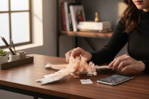 Galopi Kryształowy Smok Figurka 3D Ruchomy Model różowy z białym 4