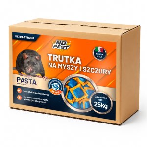 NO PEST Trutka trucizna na szczury myszy gryzonie środek gryzoniobójczy orzechowa niebieska pasta brodifakum "Ultra Strong" 25kg 2