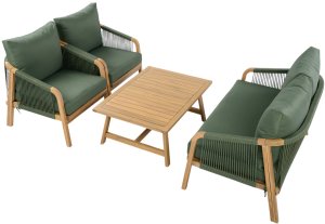 Kontrasto Zestaw mebli ogrodowych MAKIRA 4os akacja sofa 2 fotele stolik 3
