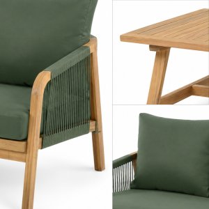 Kontrasto Zestaw mebli ogrodowych MAKIRA 4os akacja sofa 2 fotele stolik 4