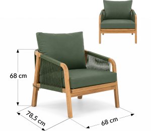 Kontrasto Zestaw mebli ogrodowych MAKIRA 4os akacja sofa 2 fotele stolik 9
