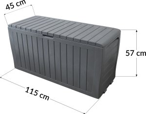 Skrzynia ogrodowa Kontrasto Skrzynia ogrodowa 295L antracyt schowek na taras balkon 115x45x57 PP 5
