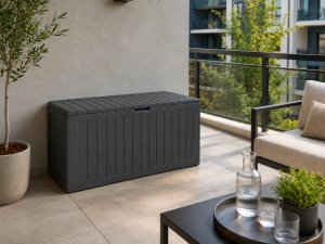 Skrzynia ogrodowa Kontrasto Skrzynia ogrodowa 295L antracyt schowek na taras balkon 115x45x57 PP 9