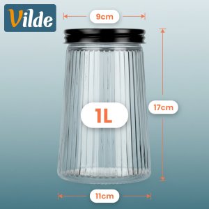 Tadar Pojemnik na produkty sypkie szklany z pokrywką 1 l (ORI_229253) 4