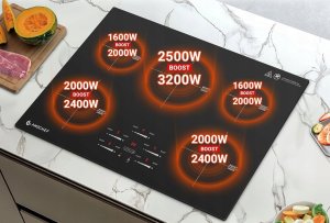 Płyta grzewcza Amzchef Indukcyjna 80 cm do zabudow, 5 stref 9 stopni 9500 W (CE-FS-I95S-GFFDD01) 3