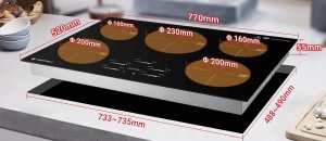 Płyta grzewcza Amzchef Indukcyjna 80 cm do zabudow, 5 stref 9 stopni 9500 W (CE-FS-I95S-GFFDD01) 7