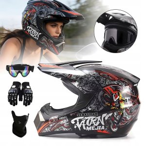 PRO-BIKER Kask Crossowy Motocyklowy Enduro Quad Lekki Gogle Rękawice Maska M Braders (18751183425) 6