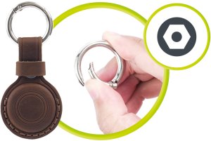 Mobile Origin MOBILE ORIGIN AIRTAG OUTDOOR LEATHER KEYCHAIN A7, MIDNIGHT BROWN 6