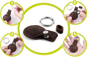 Mobile Origin MOBILE ORIGIN AIRTAG OUTDOOR LEATHER KEYCHAIN A7, MIDNIGHT BROWN 7