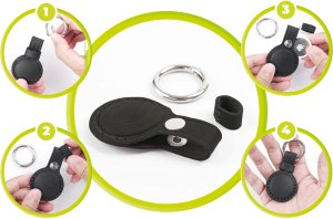 Mobile Origin MOBILE ORIGIN AIRTAG OUTDOOR LEATHER KEYCHAIN A7, BLACK 6