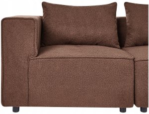 Beliani Narożnik modułowy dla 4 osób AXEBO Prawostronny Brązowy Boucle (805925) 3