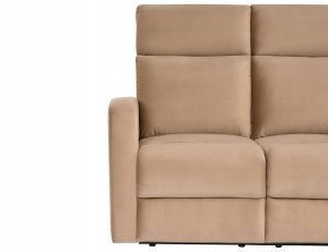 Beliani Sofa z manualną funkcją relaksu dla 2 osób VERDAL Welur Jasnobrązowy (810884) 7