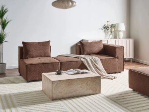 Beliani Moduł narożny AXEBO Brązowy Boucle (805231) 6