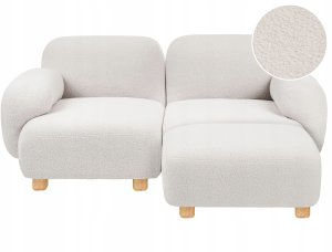 Beliani Sofa modułowa dla 2 osób AMLI Złamana biel Boucle z otomaną (732383) 2